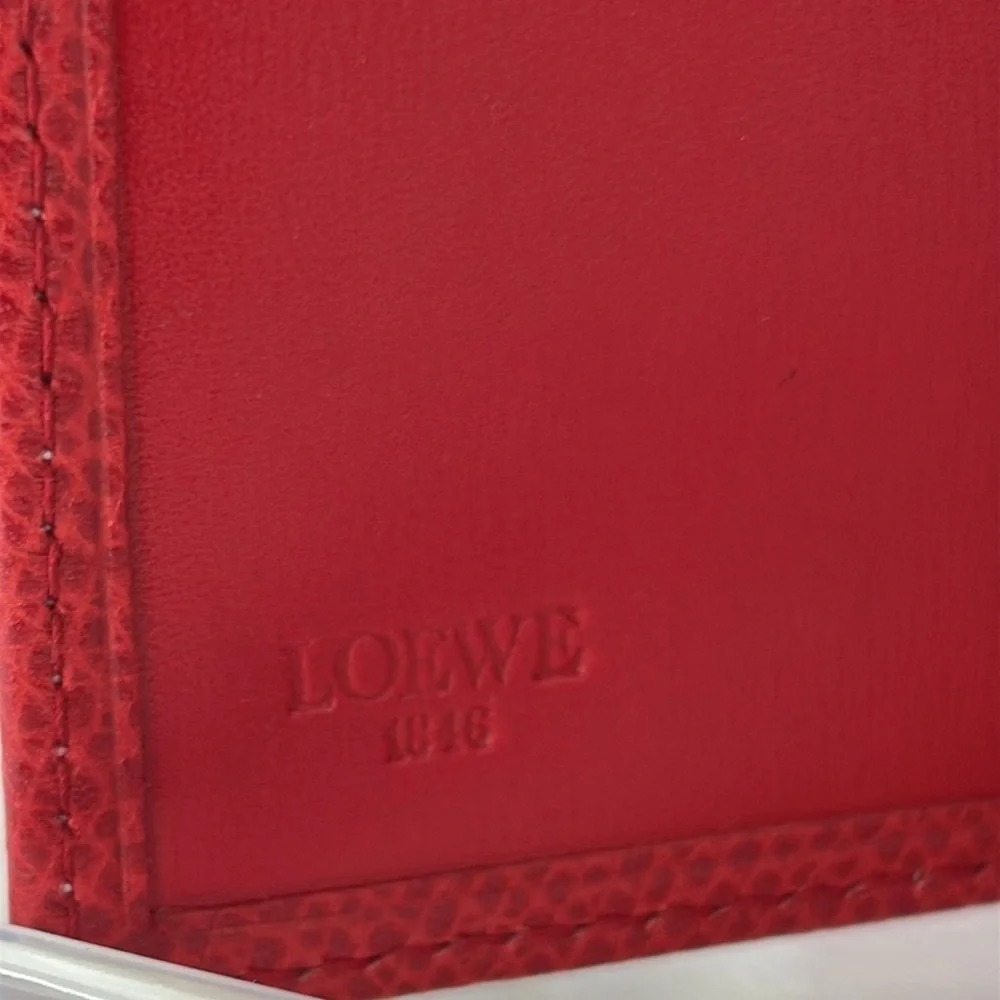 Loewe Red 6-Ring Leather Key & Card‎ Holder